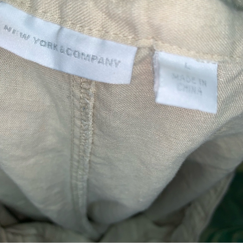 New York & Company Cream Linen Pants Size Large - Picture 6 of 7
